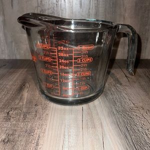 CLEAR GLASS MEASURING CUP 4 CUP 32OZ QUART LITER BOWL ANCHOR